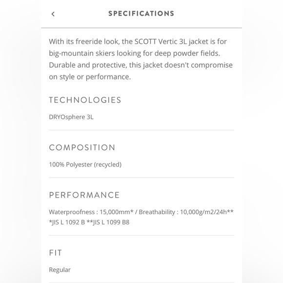 Scott Vertic 3L Ski Jacket - Shell - Picture 14 of 16